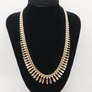 9ct Yellow Gold 16 Inch Fringe Necklace Hallmark Pre Owned