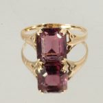 9ct Gold Single Amethyst Ring Hallmark UK Size N1/2 Pre Owned