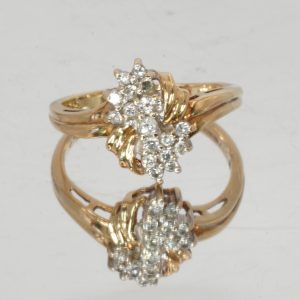 9ct Gold Diamond Cluster Ring Hallmark UK Size M Pre Owned