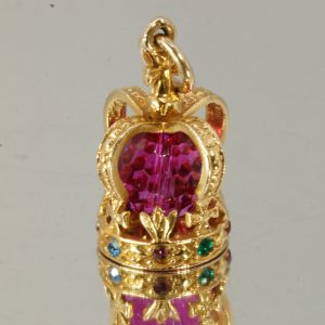 9ct Yellow Gold Dainty Crown Charm Pendant Hallmark Pre Owned
