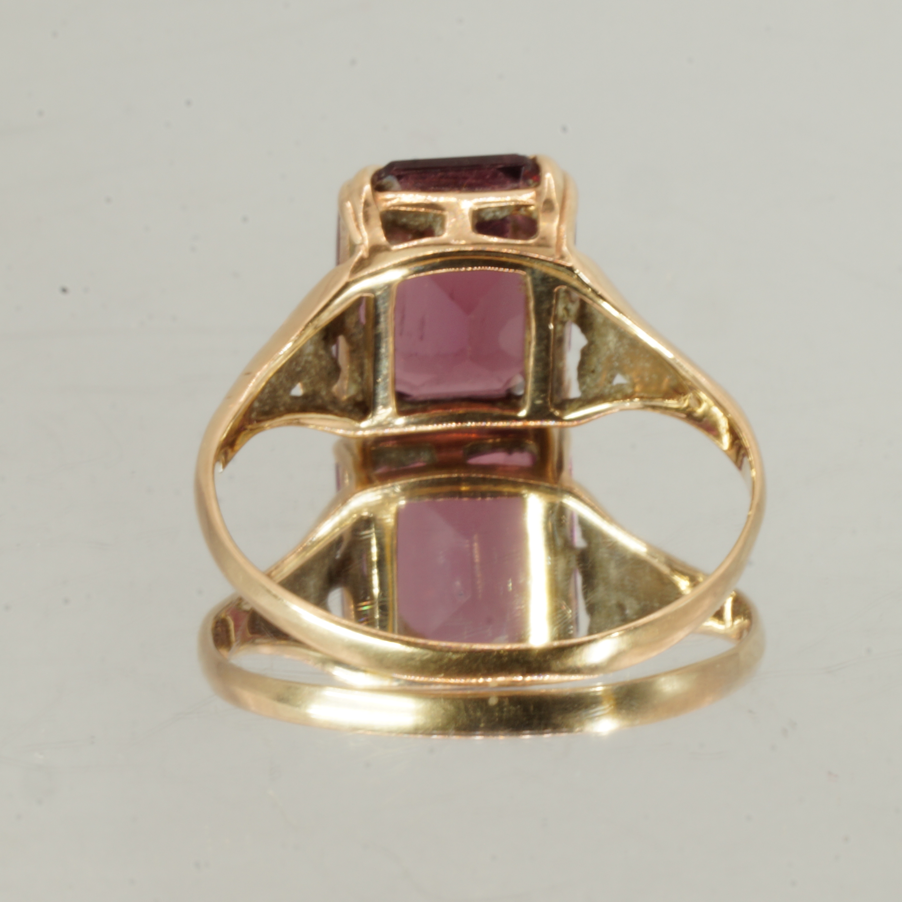 9ct Gold Single Amethyst Ring Hallmark UK Size N1/2 Pre Owned - Image 4