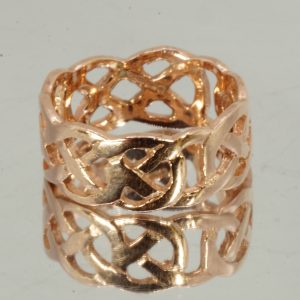 9ct Rose Gold Chunky Band Ring Hallmark UK Size L Pre Owned