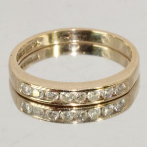 9ct Gold Diamond Eternity Ring Hallmark UK Size L1/2 Pre Owned