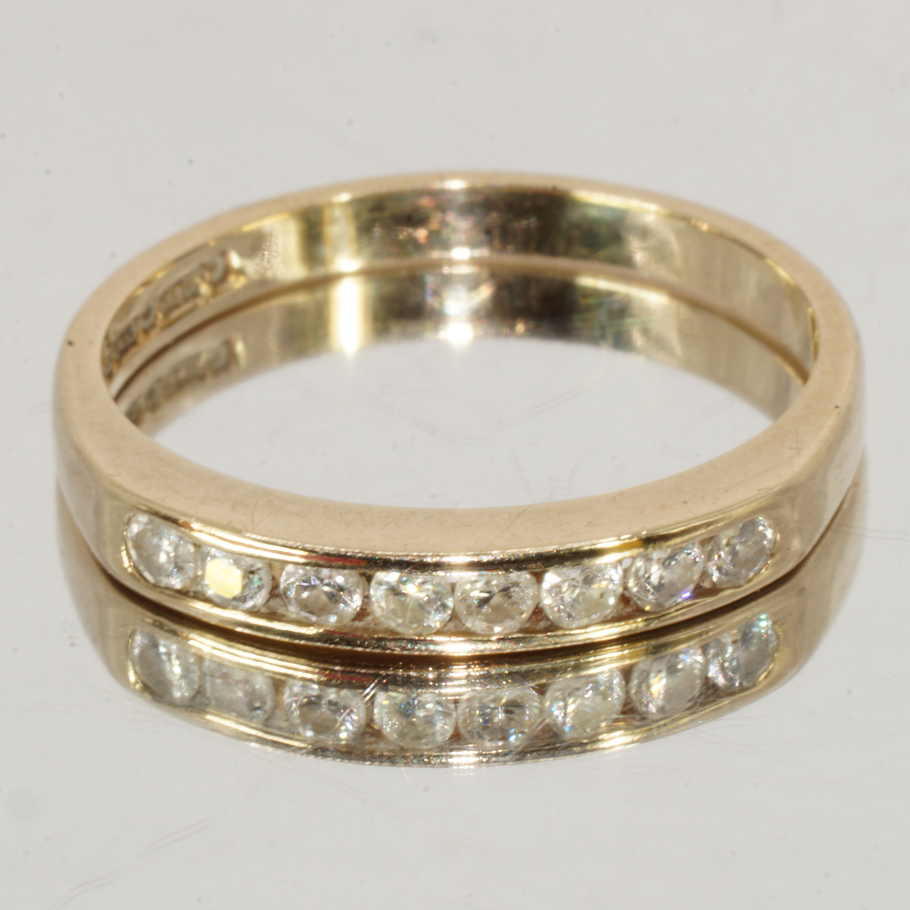 9ct Gold Diamond Eternity Ring Hallmark UK Size L1/2 Pre Owned