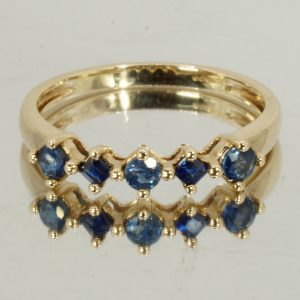 9ct Gold Eternity Topaz Ring Hallmark UK Size Q1/2 Pre Owned
