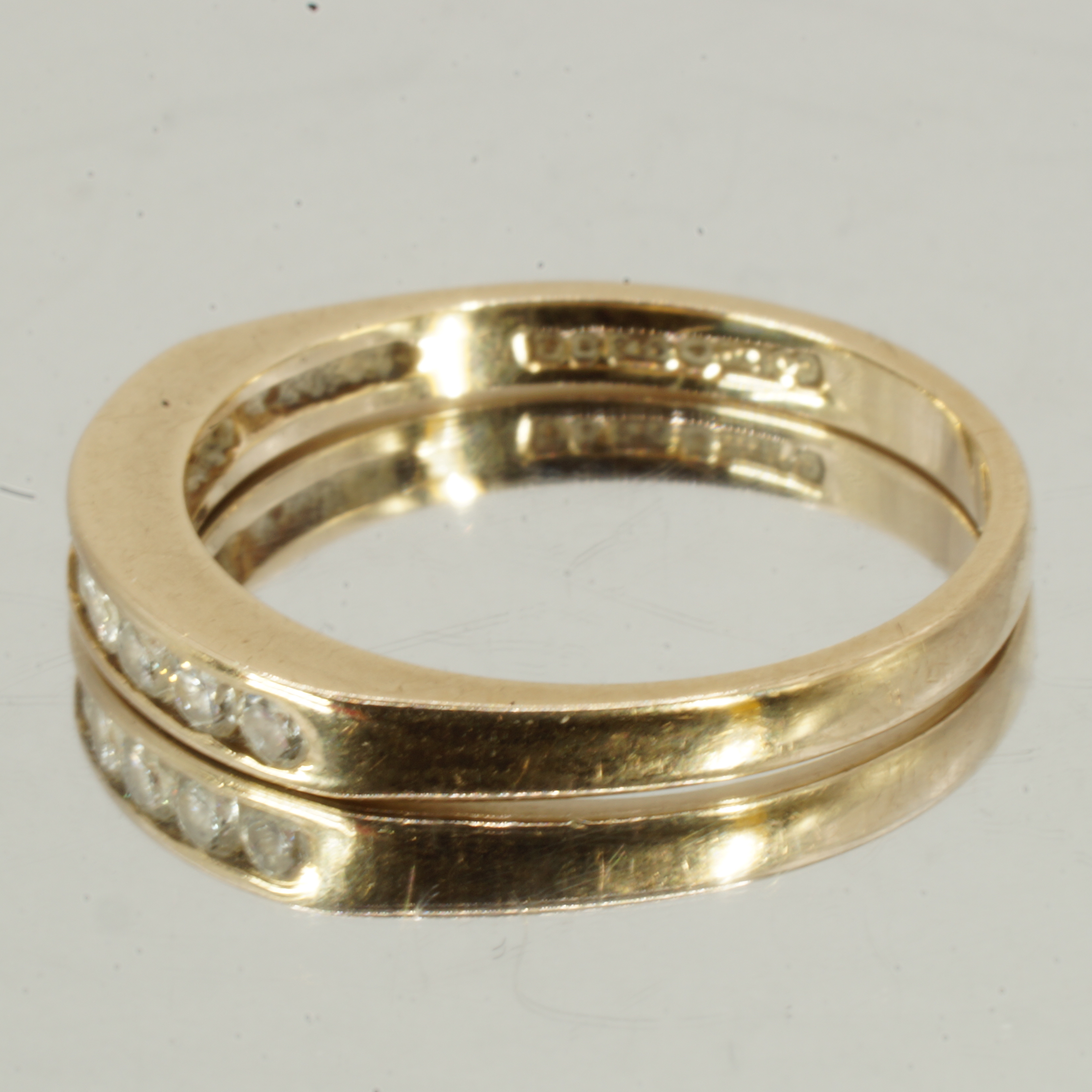 9ct Gold Diamond Eternity Ring Hallmark UK Size L1/2 Pre Owned - Image 3