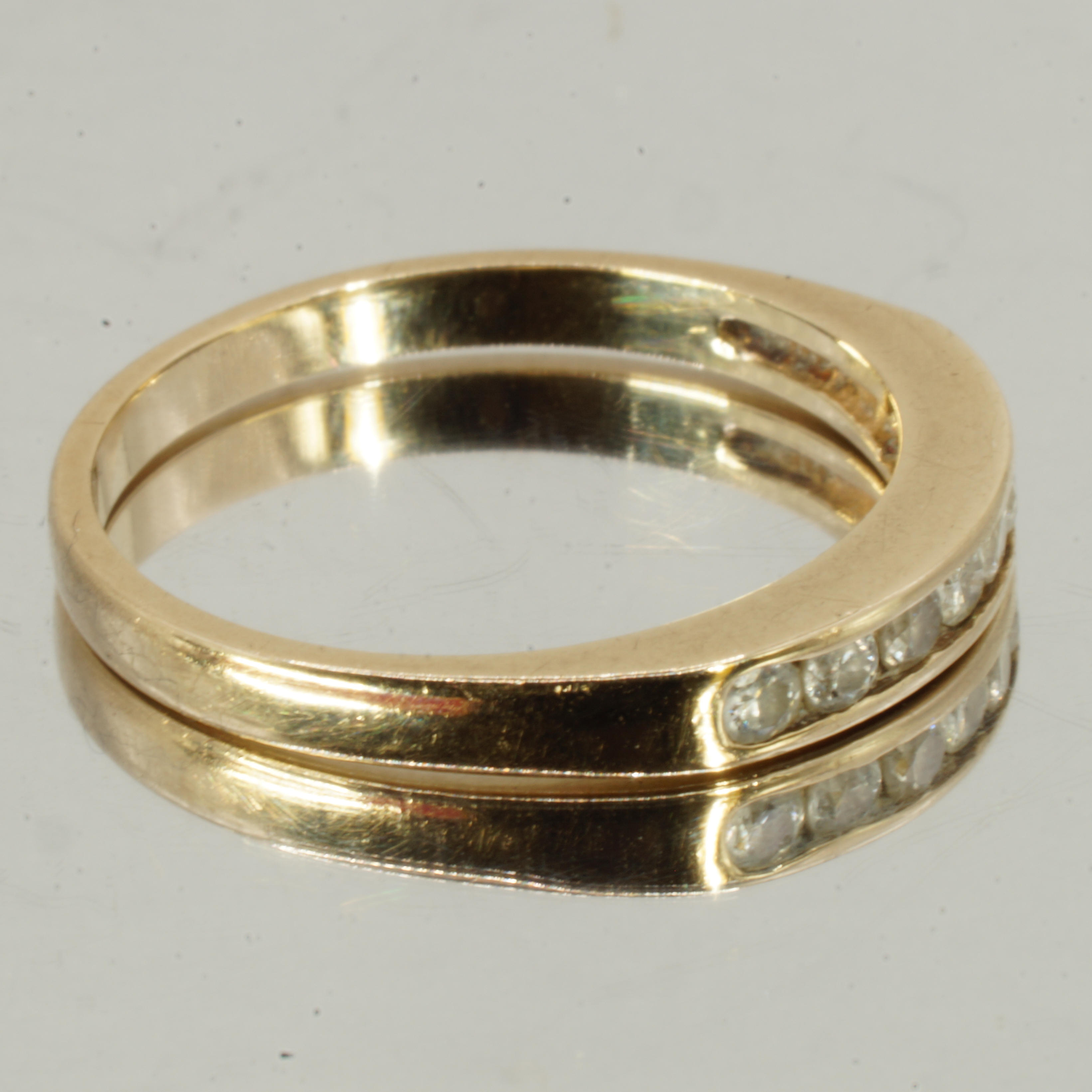 9ct Gold Diamond Eternity Ring Hallmark UK Size L1/2 Pre Owned - Image 2