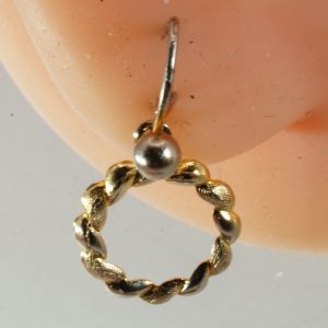 9ct Gold Dangle Dainty Hoop Earrings Pierced Ears Pre Owned