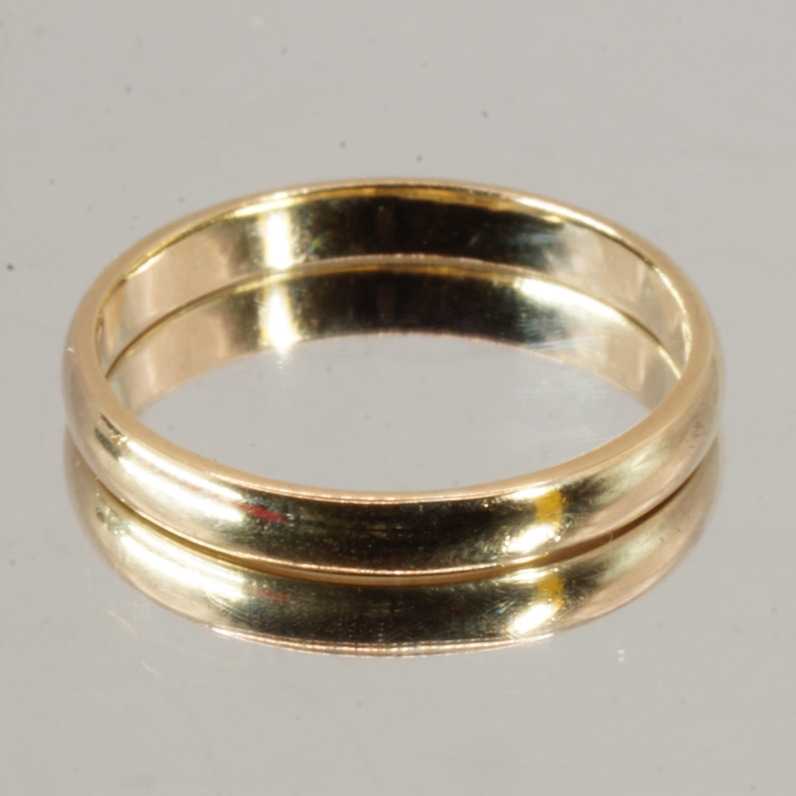 9ct Gold Plain Band Wedding Ring Hallmark UK Size R Pre Owned
